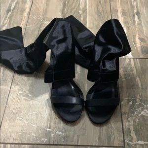Over-the-knee, black sandals